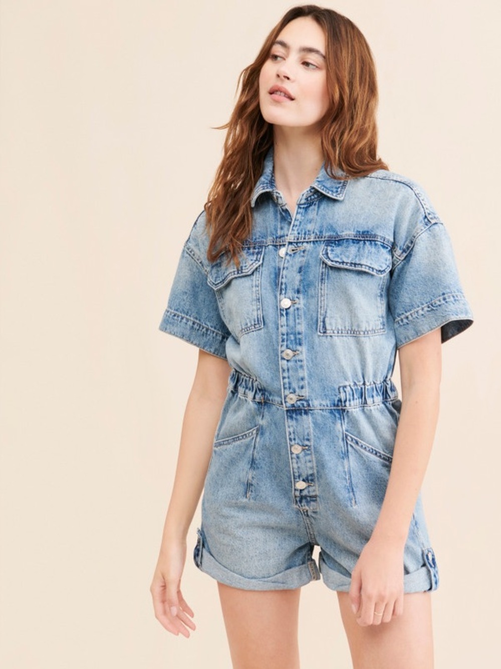 NWT FREE PEOPLE WE THE FREE Marci Cuffed Shortalls | MSRP $108 Size L